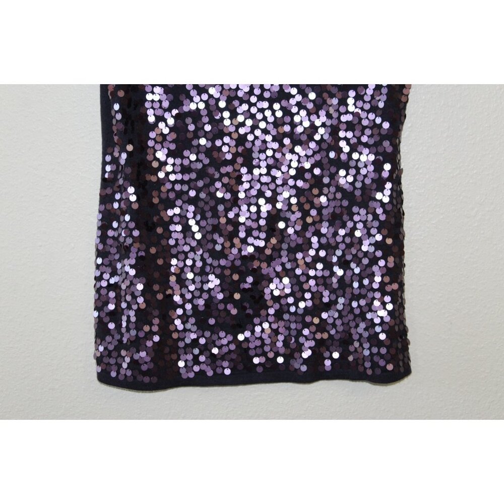 Eileen Fisher Purple Sequins Merino Wool Sleeveless Tank S - Picture 3 of 5